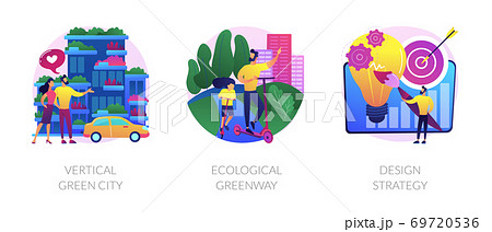 Environmental urban solutions abstract concept vector illustrations. 69720536
