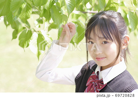 葉に手をかける学生 初夏 葉に手をかける学生 初夏 69720828
