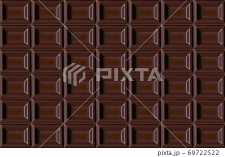 リアルなブラック板チョコレートのイラスト素材