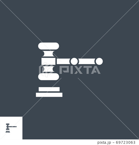 Auction Gavel related vector glyph icon. Auction Gavel related vector glyph icon. 69723063