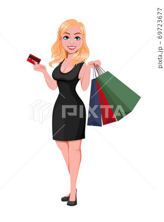 Black Friday sale concept. Beautiful woman 69723677