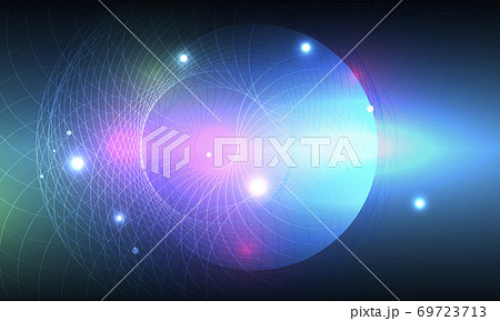 Abstract space background in abstract style on deep dark background. Modern geometric background. Blue vector abstract graphic design 69723713