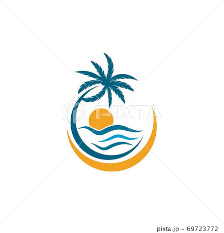 Palm Tree Summer Logo Templateのイラスト素材