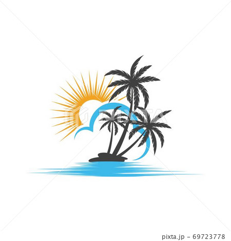 Palm tree summer logo template 69723778