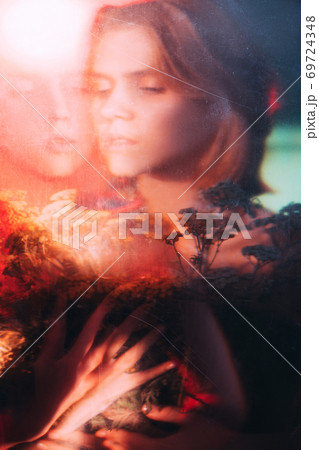 fantasy portrait nature inspiration peaceful woman 69724348