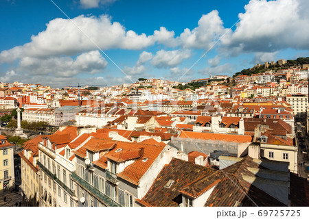 Lisbon, Portugal skyline in sunny summer day 69725725