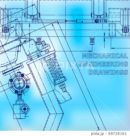 Backgrounds of engineering subjects. Technical illustration. Mechanical engineering 69726161