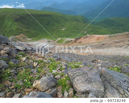 茶臼岳山頂からの噴煙地帯 茶臼岳山頂からの噴煙地帯 69728246