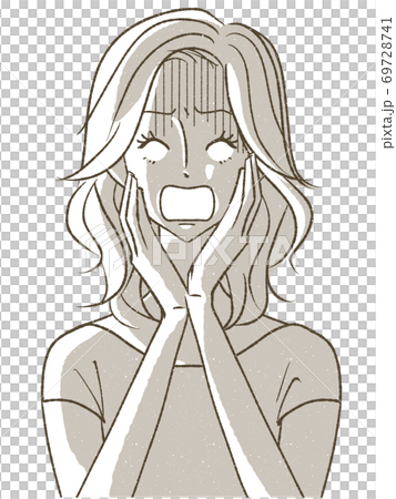 A woman who is shocked 69728741