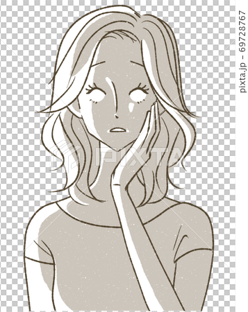 ショックを受けている女性 ショックを受けている女性 69728767