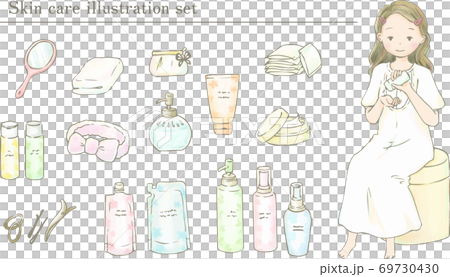 スキンケアのイラストセット 69730430