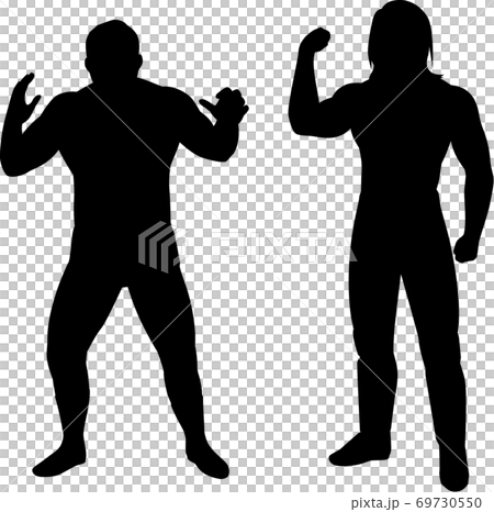 昭和と現代のプロレスラーのイラスト素材 昭和と現代のプロレスラーのイラスト素材