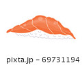 Salmon sushi. Isolated on white background. Vector illustration. 69731194