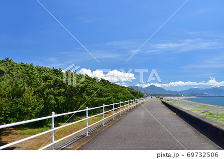 沼津市の千本松原と駿河湾の風景 沼津市の千本松原と駿河湾の風景 69732506