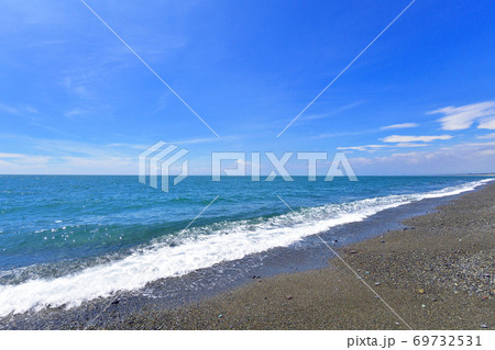 沼津市の千本松原と駿河湾の風景の写真素材 沼津市の千本松原と駿河湾の風景の写真素材