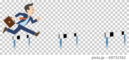 A businessman who jumps over the hurdle A businessman who jumps over the hurdle 69732562