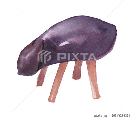 精霊馬　ナス　水彩素材 69732832