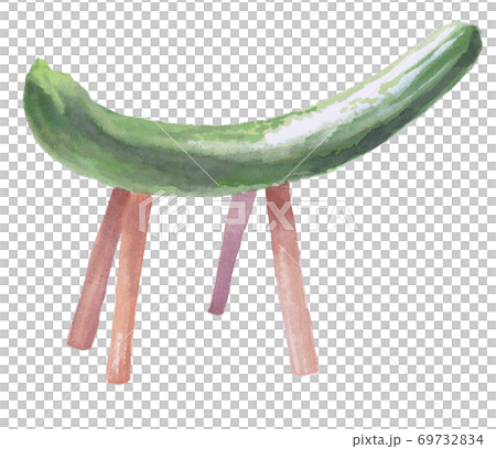 精霊馬　きゅうり　水彩素材 69732834