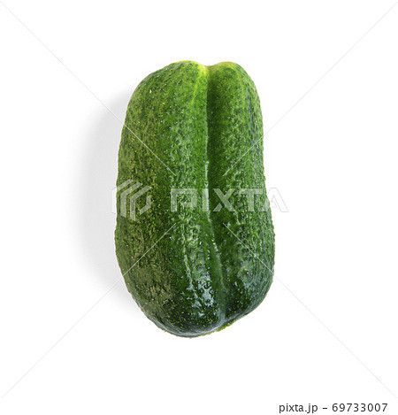 Ugly cucumbers isolated on a white background. Trendy vegetables concept. Food waste from supermarket 69733007
