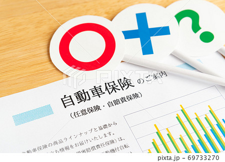自動車保険と○×?　自動車保険で迷う　保険で備える 69733270