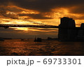 ニューヨークの橋と夕焼け 69733301