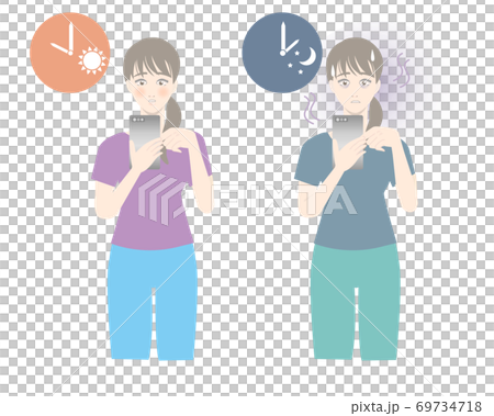 依賴智能手機的女性 69734718