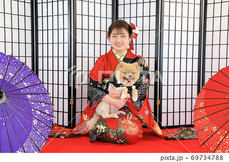 愛犬と一緒に成人振袖スタジオ撮影 愛犬と一緒に成人振袖スタジオ撮影 69734788