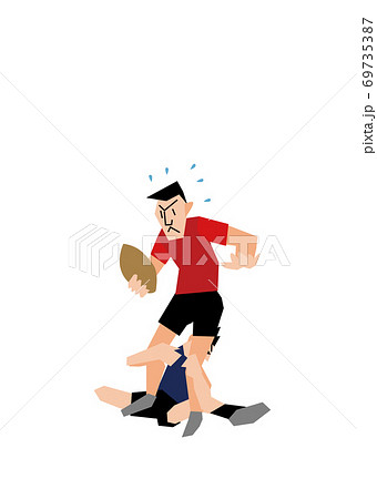 ラグビー 妨害のイラスト素材