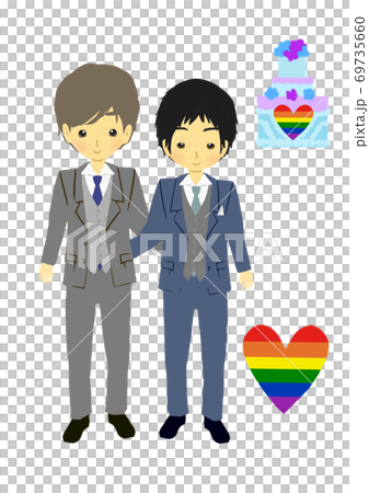 Lgbt 同性結婚 カップル ゲイのイラスト素材