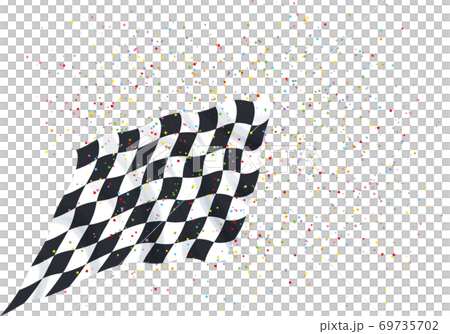 跳棋旗和暴風雪慶祝勝利 69735702