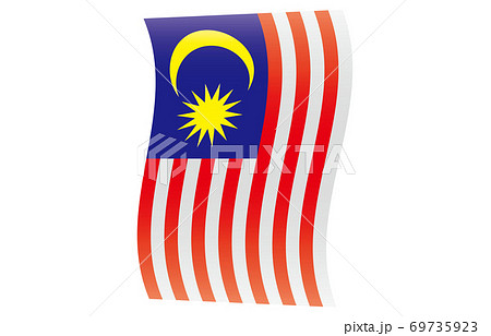 新世界の国旗2：3Verグラデーション縦波形　マレーシア
