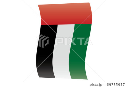 新世界の国旗2：3Verグラデーション縦波形　アラブ首長国連邦