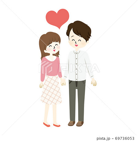 仲良しな男女のイラスト 69736053