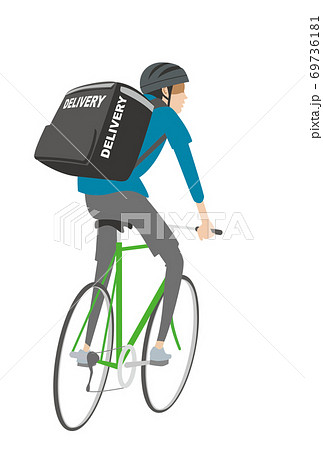 自転車に乗った男性_フードデリバリー 69736181