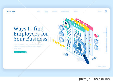 Vector banner of ways to find employee to business 69736409