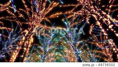 イルミネーション ツリー クリスマス ネオン 街 ライトアップ 3d イラスト 背景 バックのイラスト素材 イルミネーション ツリー クリスマス ネオン 街 ライトアップ 3d イラスト 背景 バックのイラスト素材