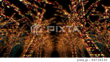 イルミネーション ツリー クリスマス ネオン 街 ライトアップ 3D イラスト 背景 バック イルミネーション ツリー クリスマス ネオン 街 ライトアップ 3D イラスト 背景 バック 69736530