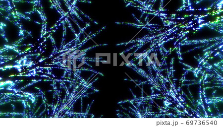 イルミネーション ツリー クリスマス ネオン 街 ライトアップ 3d イラスト 背景 バックのイラスト素材