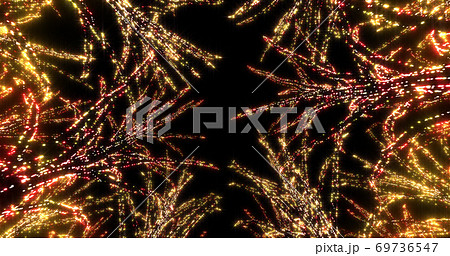 イルミネーション ツリー クリスマス ネオン 街 ライトアップ 3d イラスト 背景 バックのイラスト素材