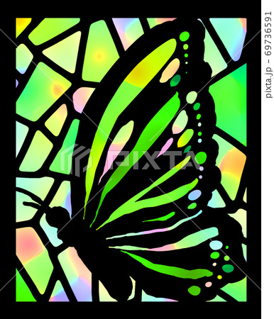 Stained Glass Of Butterflies Stock Illustration