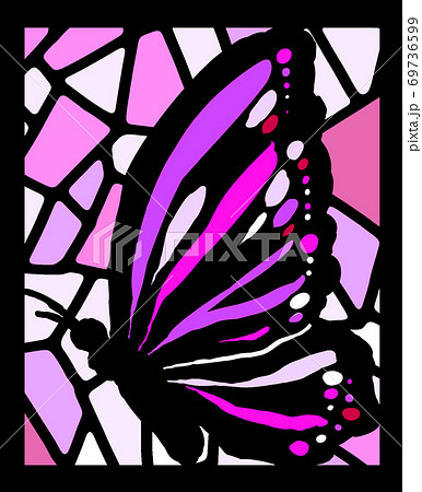 蝶のステンドグラスのイラスト素材 [69736599] - PIXTA