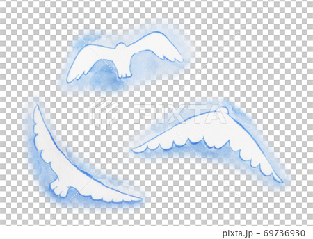 羽ばたく鳥のイラスト素材