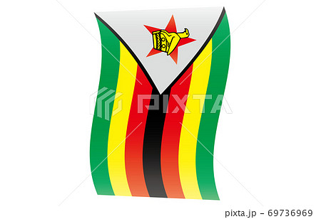 新世界の国旗2 3verグラデーション縦波形 ジンバブエのイラスト素材