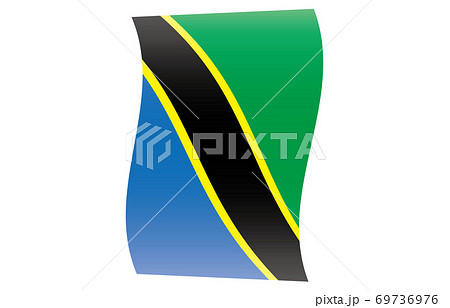 新世界の国旗2 3verグラデーション縦波形 タンザニアのイラスト素材