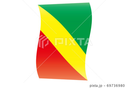 新世界の国旗2：3Verグラデーション縦波形　コンゴ共和国