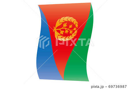 新世界の国旗2：3Verグラデーション縦波形　エリトリア