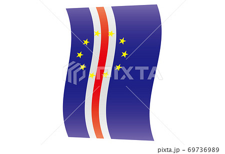新世界の国旗2：3Verグラデーション縦波形　カーボベルデ