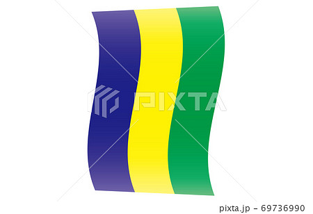 新世界の国旗2 3verグラデーション縦波形 ガボンのイラスト素材