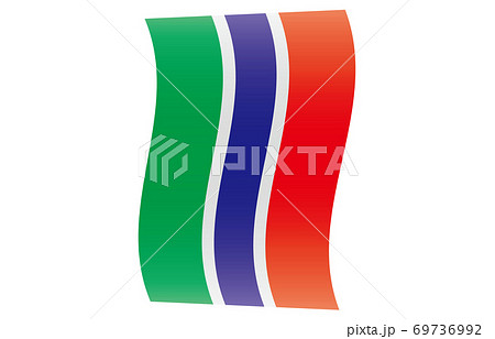 新世界の国旗2：3Verグラデーション縦波形　ガンビア