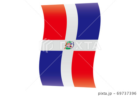 新世界の国旗2：3Verグラデーション縦波形　ドミニカ共和国
